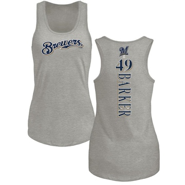 Women's Milwaukee Brewers Luke Barker ＃49 Backer Tank Top Ash