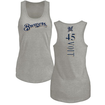 Women's Milwaukee Brewers Luke Voit ＃45 Backer Tank Top Ash