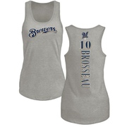 Women's Milwaukee Brewers Mike Brosseau ＃10 Backer Tank Top Ash