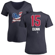 Women's Milwaukee Brewers Oliver Dunn ＃15 Name and Number Banner Wave V-Neck T-Shirt - Navy