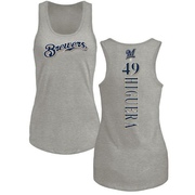 Women's Milwaukee Brewers Teddy Higuera ＃49 Backer Tank Top Ash