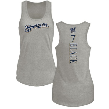 Women's Milwaukee Brewers Tyler Black ＃7 Backer Tank Top Ash