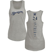 Women's Milwaukee Brewers William Contreras ＃24 Backer Tank Top Ash