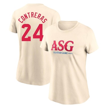 Women's Milwaukee Brewers William Contreras ＃24 Game 2024 All-Star Collection Legend T-Shirt - Cream