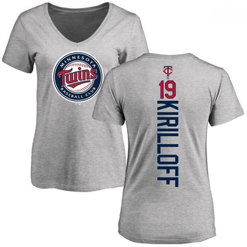 Women's Minnesota Twins Alex Kirilloff ＃19 Backer Slim Fit T-Shirt Ash