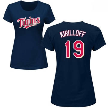 Women's Minnesota Twins Alex Kirilloff ＃19 Roster Name & Number T-Shirt - Navy