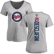 Women's Minnesota Twins Anthony DeSclafani ＃21 Backer Slim Fit T-Shirt Ash