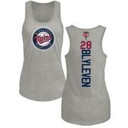 Women's Minnesota Twins Bert Blyleven ＃28 Backer Tank Top Ash