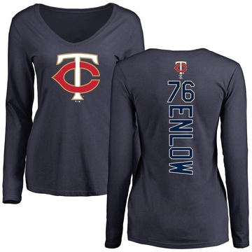 Women's Minnesota Twins Blayne Enlow ＃76 Backer Slim Fit Long Sleeve T-Shirt - Navy