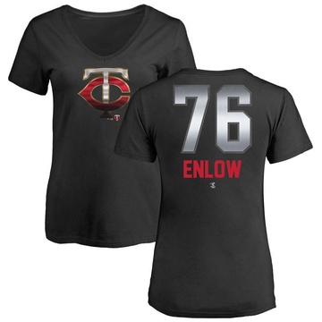 Women's Minnesota Twins Blayne Enlow ＃76 Midnight Mascot V-Neck T-Shirt - Black