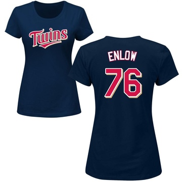 Women's Minnesota Twins Blayne Enlow ＃76 Roster Name & Number T-Shirt - Navy