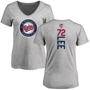 Women's Minnesota Twins Brooks Lee ＃72 Backer Slim Fit T-Shirt Ash