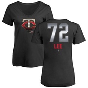 Women's Minnesota Twins Brooks Lee ＃72 Midnight Mascot V-Neck T-Shirt - Black