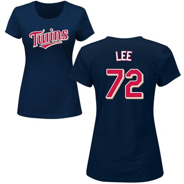 Women's Minnesota Twins Brooks Lee ＃72 Roster Name & Number T-Shirt - Navy