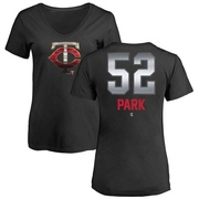 Women's Minnesota Twins Byung-Ho Park ＃52 Midnight Mascot V-Neck T-Shirt - Black