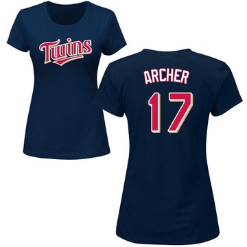 Women's Minnesota Twins Chris Archer ＃17 Roster Name & Number T-Shirt - Navy