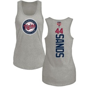 Women's Minnesota Twins Cole Sands ＃44 Backer Tank Top Ash