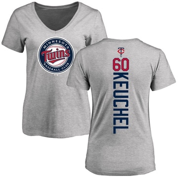 Women's Minnesota Twins Dallas Keuchel ＃60 Backer Slim Fit T-Shirt Ash