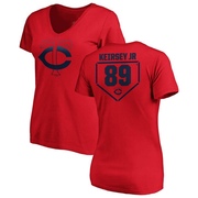 Women's Minnesota Twins DaShawn Keirsey Jr. ＃89 RBI Slim Fit V-Neck T-Shirt - Red