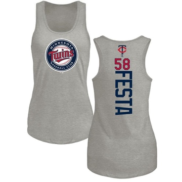 Women's Minnesota Twins David Festa ＃58 Backer Tank Top Ash