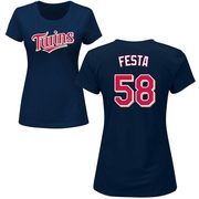 Women's Minnesota Twins David Festa ＃58 Roster Name & Number T-Shirt - Navy