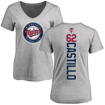 Women's Minnesota Twins Diego Castillo ＃62 Backer Slim Fit T-Shirt Ash