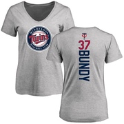 Women's Minnesota Twins Dylan Bundy ＃37 Backer Slim Fit T-Shirt Ash