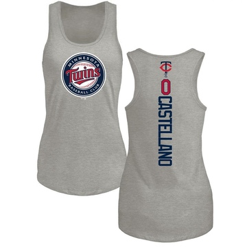 Women's Minnesota Twins Eiberson Castellano ＃0 Backer Tank Top Ash