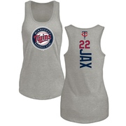 Women's Minnesota Twins Griffin Jax ＃22 Backer Tank Top Ash