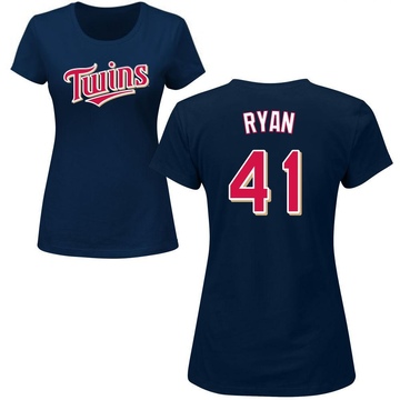 Women's Minnesota Twins Joe Ryan ＃41 Roster Name & Number T-Shirt - Navy