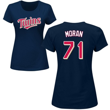 Women's Minnesota Twins Jovani Moran ＃71 Roster Name & Number T-Shirt - Navy