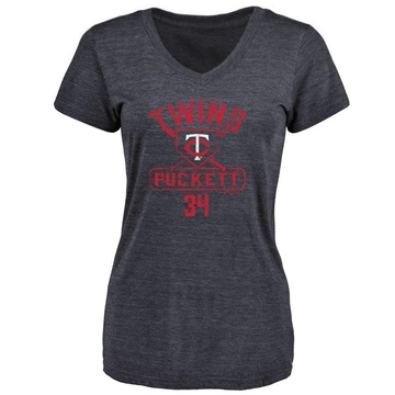 Women's Minnesota Twins Kirby Puckett ＃34 Base Runner T-Shirt - Navy