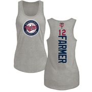 Women's Minnesota Twins Kyle Farmer ＃12 Backer Tank Top Ash