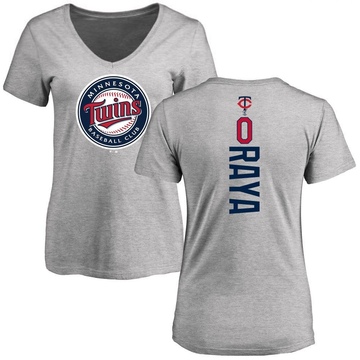 Women's Minnesota Twins Marco Raya ＃0 Backer Slim Fit T-Shirt Ash