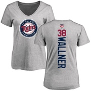 Women's Minnesota Twins Matt Wallner ＃38 Backer Slim Fit T-Shirt Ash