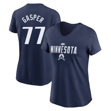 Women's Minnesota Twins Mickey Gasper ＃77 2024 City Connect Graphic Name & Number V-Neck T-Shirt - Navy