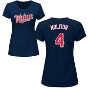 Women's Minnesota Twins Paul Molitor ＃4 Roster Name & Number T-Shirt - Navy