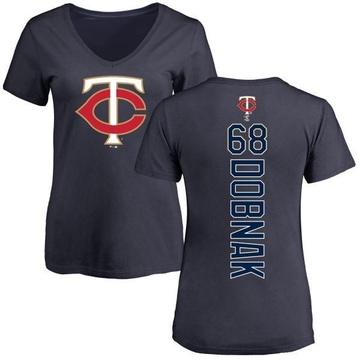 Women's Minnesota Twins Randy Dobnak ＃68 Backer Slim Fit T-Shirt - Navy