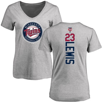 Women's Minnesota Twins Royce Lewis ＃23 Backer Slim Fit T-Shirt Ash