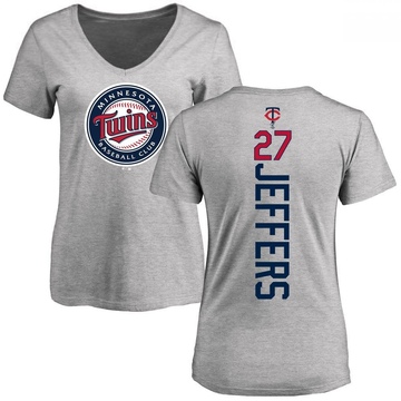 Women's Minnesota Twins Ryan Jeffers ＃27 Backer Slim Fit T-Shirt Ash