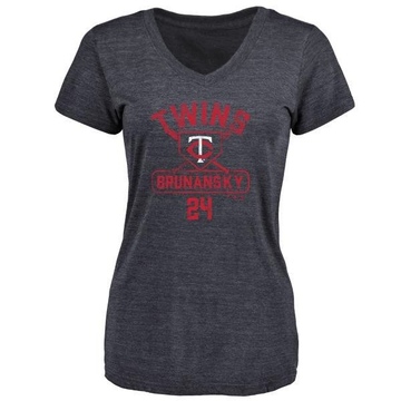 Women's Minnesota Twins Tom Brunansky ＃24 Base Runner T-Shirt - Navy