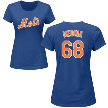 Women's New York Mets Adonis Medina ＃68 Roster Name & Number T-Shirt - Royal