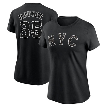 Women's New York Mets Adrian Houser ＃35 2024 City Connect Name & Number T-Shirt - Black