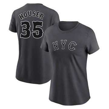 Women's New York Mets Adrian Houser ＃35 Graphite 2024 City Connect Fuse Name & Number T-Shirt