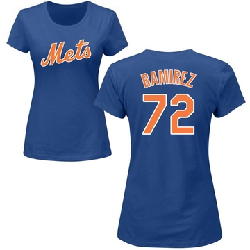 Women's New York Mets Alex Ramirez ＃72 Roster Name & Number T-Shirt - Royal