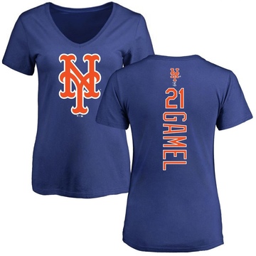 Women's New York Mets Ben Gamel ＃21 Game Ben l Backer Slim Fit T-Shirt - Royal