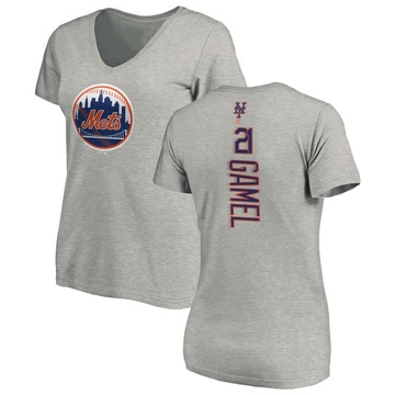 Women's New York Mets Ben Gamel ＃21 Game Ben l Backer Slim Fit T-Shirt Ash