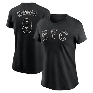 Women's New York Mets Brandon Nimmo ＃9 2024 City Connect Name & Number T-Shirt - Black