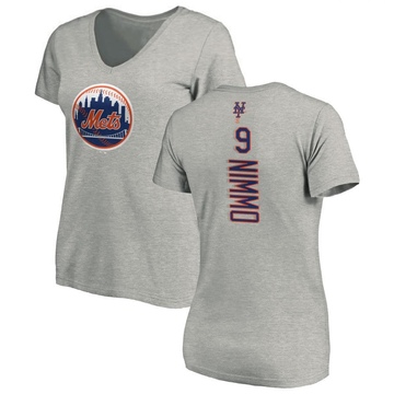 Women's New York Mets Brandon Nimmo ＃9 Backer Slim Fit T-Shirt Ash