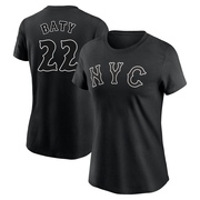 Women's New York Mets Brett Baty ＃22 2024 City Connect Name & Number T-Shirt - Black